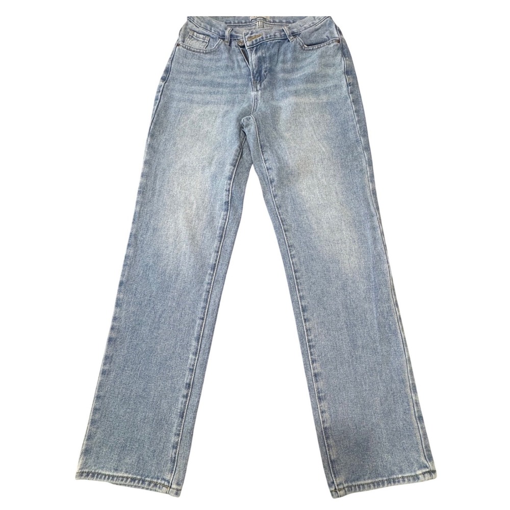 PacSun Dad‎ Jeans Womens 26 Asymmetrical Crossover Waist Light Wash Denim Blue